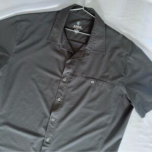 Kuhl Shirt Mens XL Gray Short Sleeve Button Up Outdoor Hiking Lightweight